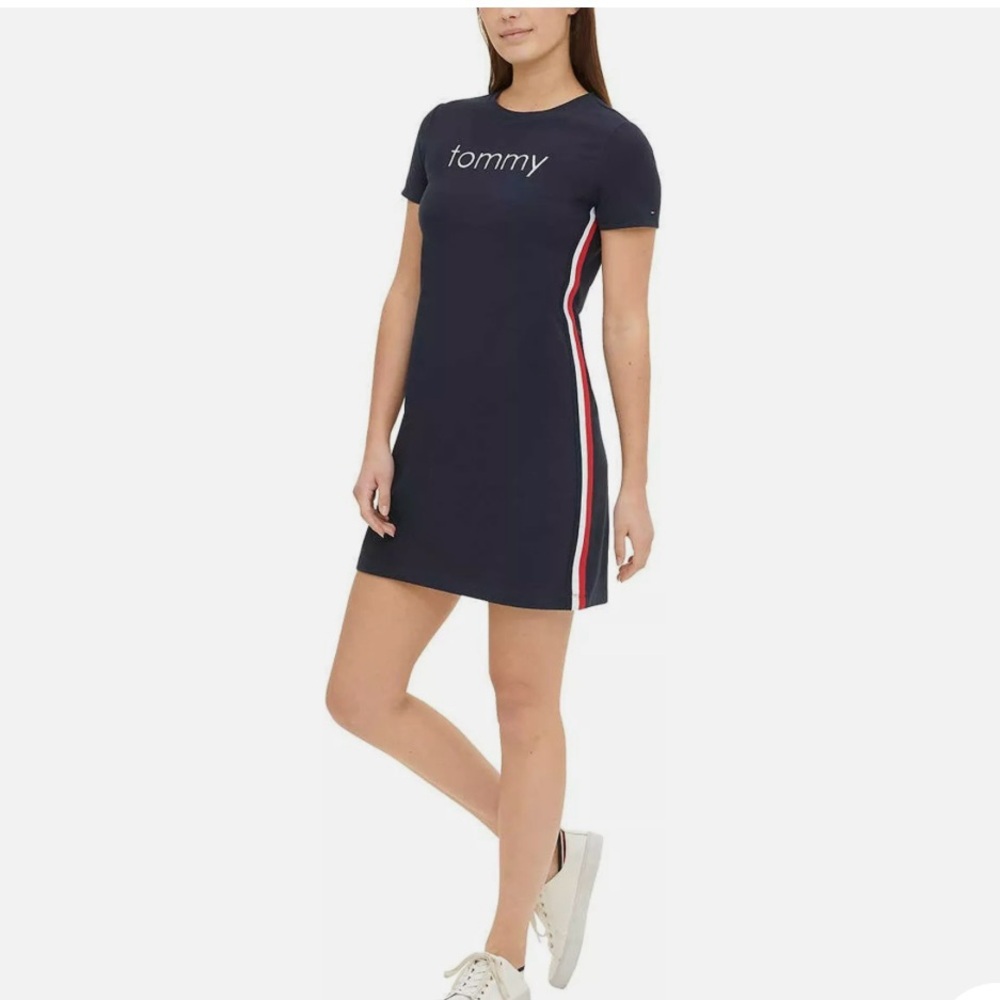 Tommy Hilfiger dress size small blue knit casual dress PERFECT 💙❤️💙